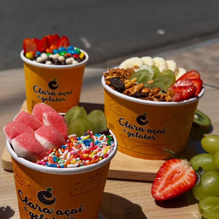Produtos Clara Açaí & Gelatos